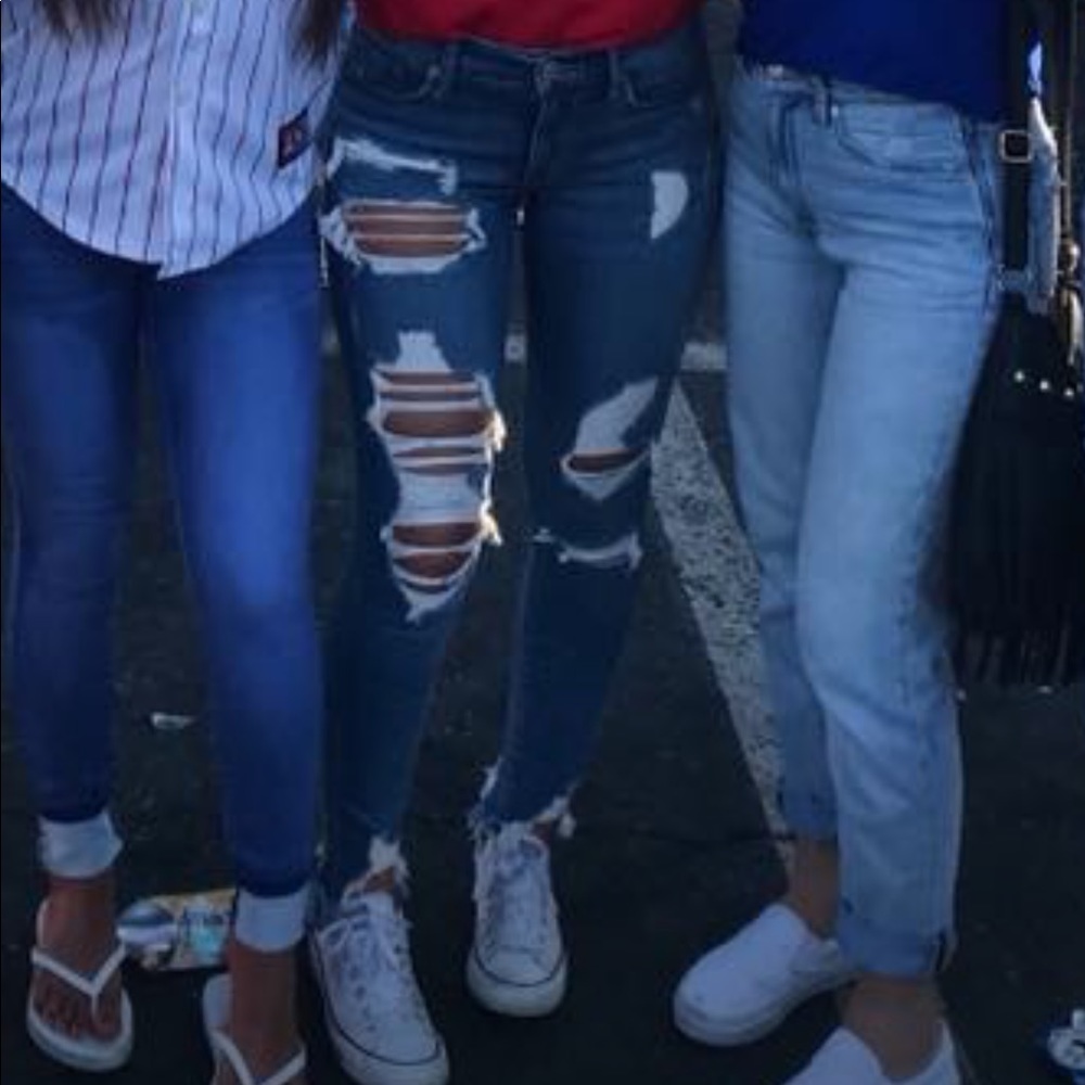 Distressed denim jeans from Express